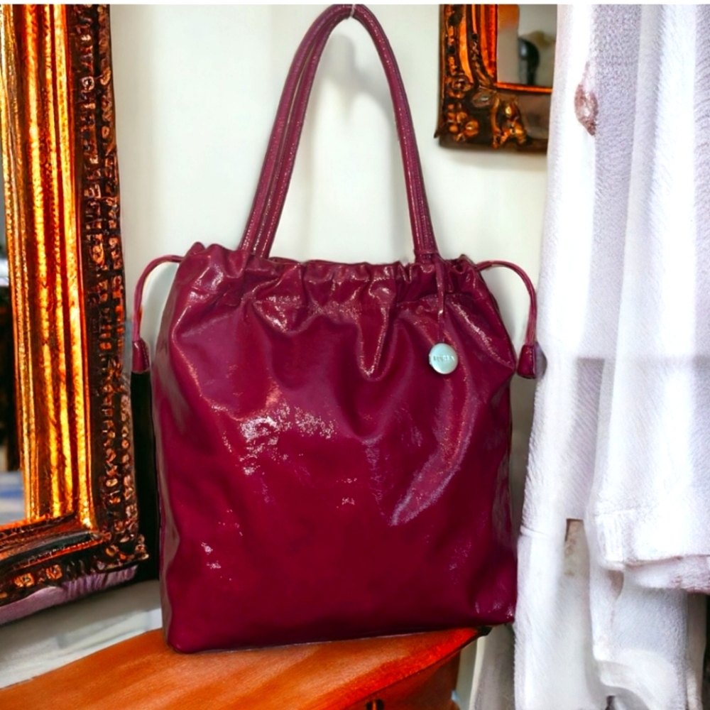 FURLA Patent Leather Hobo EUC - Picture 2 of 14